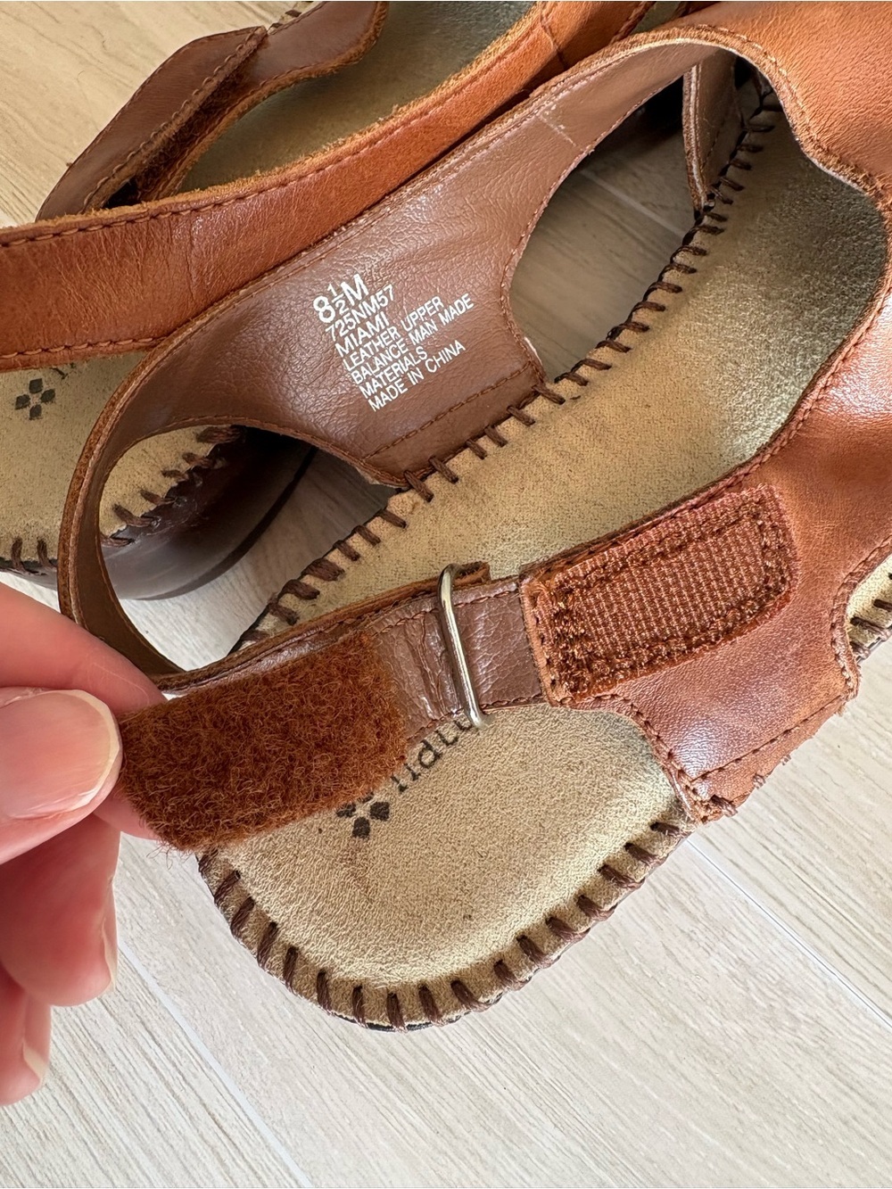 Naturalizer Brown Leather Slingback Comfort Sandals Size 8.5 Lakeside Vacation - Picture 4 of 9